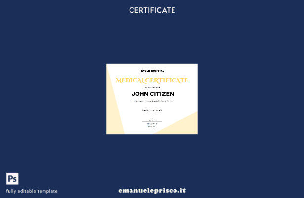 modello di versione del certificato medico USA stile verificato